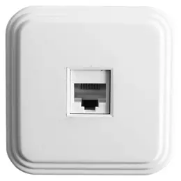 Розетка компьютерная, одноместная, rj45, белая, pst00-21-20 (рк8-01)