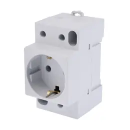 Розетка модульная se dekraft, 250 в, 16 а, ip20, с заземлением, на din-рейку, белая, рм-102