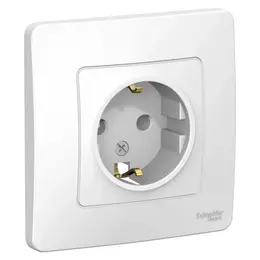 Розетка se blanca, 250 в, 16 а, ip20, встраиваемая, с заземлением, белая, blnrs001011