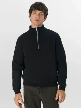 Теплый свитшот мужской черный с начесом