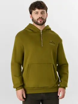 Худи мужское зеленое из футера с начесом