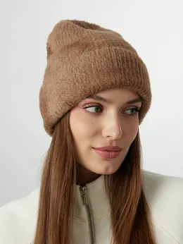 Шапка зимняя женская коричневая