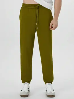 Брюки джоггеры теплые мужские зеленые