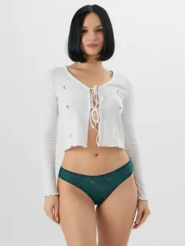 Трусы бразилиана женские зеленые