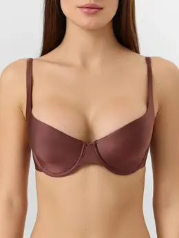 Бюстгальтер женский с мягкими чашками и сатиновым блеском