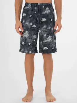 Шорты домашние мужские серые с милитари принтом