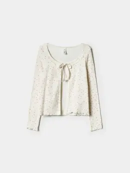 Трикотажный кардиган на завязках для девочек