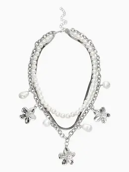 Колье многослойное с подвесками