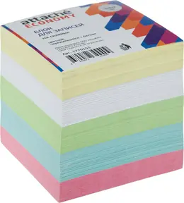 Блок для записей Attache Economy 90х90х90 мм разноцветные проклеенный (плотность 65 г/кв.м)