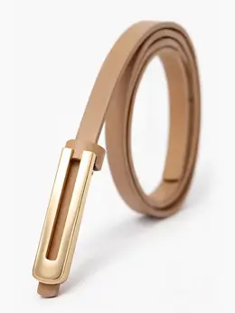 Ремень женский, 0.8×110 см, гвоздик, золотистая пряжка, бежевый