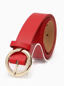 Ремень женский, 4×110 см, матовая пряжка, 1 прокол, красный