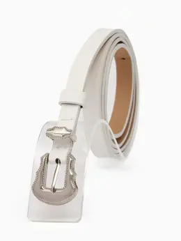 Ремень женский, 1.5×110 см, без винта, 1 прокол, белый