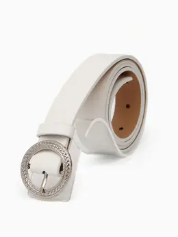 Ремень женский, 1 прокол, 3.5×110 см, без винта, белый