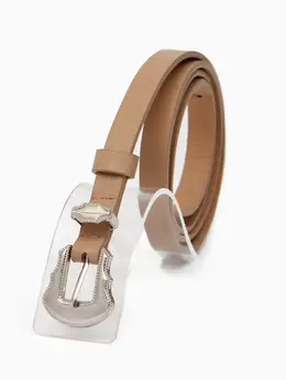 Ремень женский, 1.5×110 см, без винта, 1 прокол, бежевый