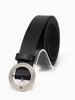 Ремень женский, 1 прокол, 3.5×110 см, без винта, черный