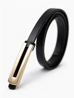 Ремень женский, 0.8×110 см, гвоздик, золотистая пряжка, черный