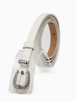 Ремень женский, без винта, 1.5×110 см, 1 прокол, пряжка серебро, белый