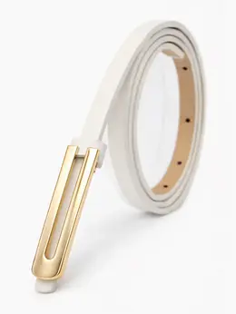 Ремень женский, 0.8×110 см, гвоздик, золотистая пряжка, белый