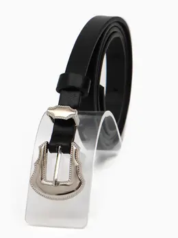 Ремень женский, 1.5×110 см, без винта, 1 прокол, черный