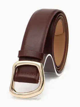 Ремень женский, затяжка, без винта, 4×110 см, пряжка золотистая, коричневый