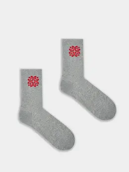 Носки серые с узором в виде орнамента