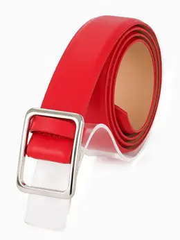 Ремень женский, 3.5×110 см, пряжка матовая, затяжка, красный