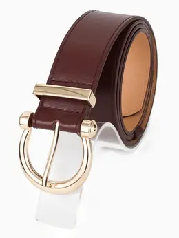 Ремень женский, 4×110 см, без винта, пряжка золотистая, 1 прокол, коричневый