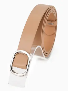 Ремень женский, затяжка, 2.5×110 см, без винта, серебристая пряжка, бежевый