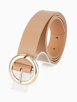 Ремень женский, 4×110 см, матовая пряжка, 1 прокол, бежевый