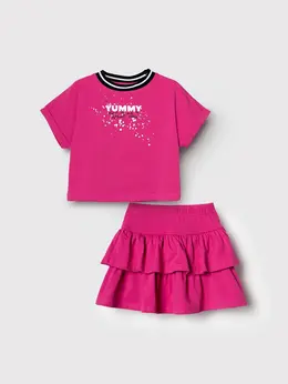 Комплект трикотажный джемпер футболка юбка шорты