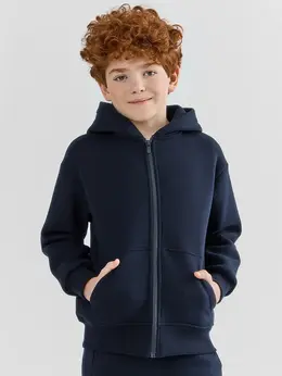 Толстовка для мальчиков синяя на молнии
