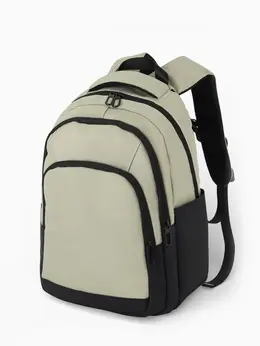 Рюкзак, 2 отделения, 3 кармана, водонепроницаемое дно, 27×14×38.5 см, светло-зеленый