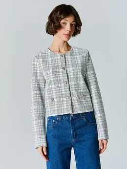Жакет женский серый укороченный