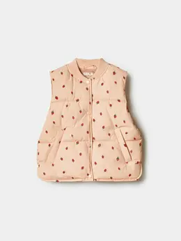 Стеганый дутый жилет с принтом для девочек