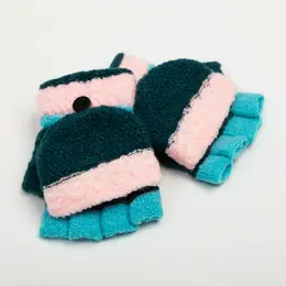 Варежки-митенки детские minaku, 14 см, темно-зеленые