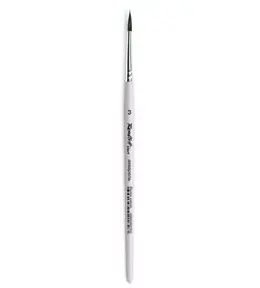 Кисть имитация белки №3 круглая Roubloff "start" короткая ручка, сиреневая матовая, серебристая обой