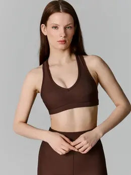 Топ спортивный женский коричневый