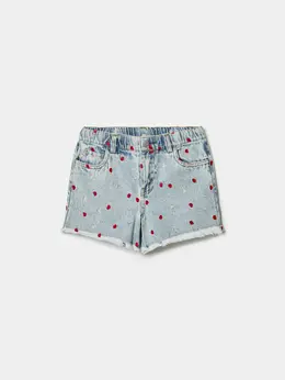 Джинсовые шорты с вышивкой для девочек