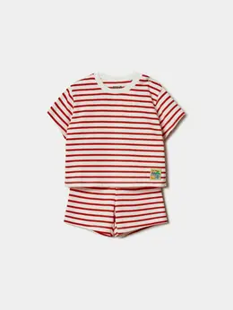 Комплект из футболки и шорт в полоску для малышей