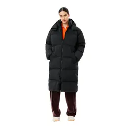 Длинный пуховик  с капюшоном