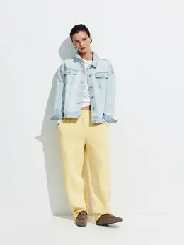 Укороченная джинсовая куртка оверсайз