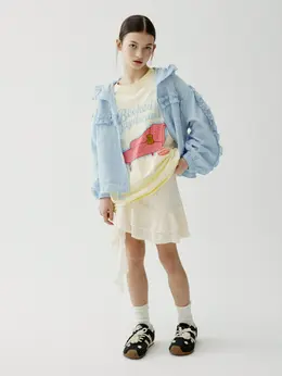 Юбка-шорты из кружева с воланами для девочек