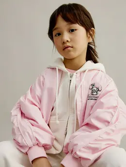 Бомбер оверсайз с вышивкой Hello Kitty My Melody для девочек