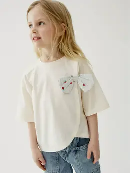 Футболка с бантом для девочек
