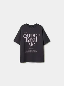 Футболка оверсайз с принтом для девочек