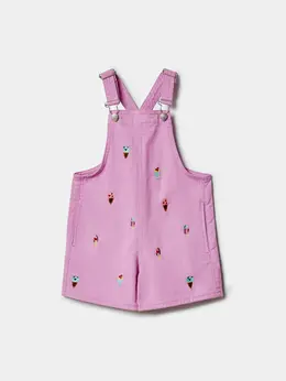 Джинсовый комбинезон с вышивкой для девочек