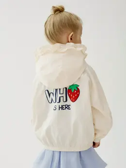 Ветровка из нейлона с принтом для девочек