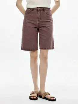 Свободные джинсовые шорты бермуды с высокой посадкой