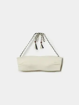 Купальный жаккардовый топ-бандо с принтом