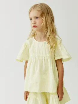 Хлопковая блузка с вышивкой для девочек